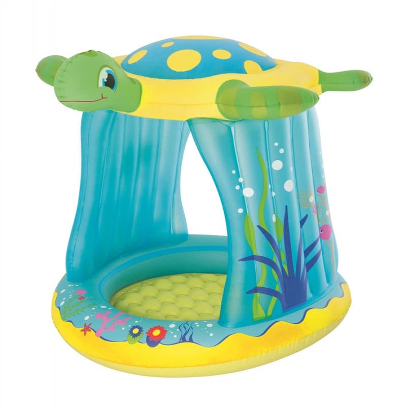 Small Inflatable Base Pool with Turtle Canopy, 109 x 96 x 104 cm