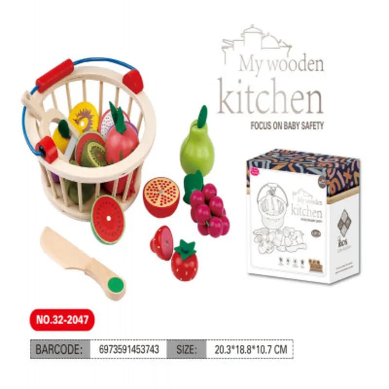 Wooden Fruits & Vegetables Toy Set for Kids