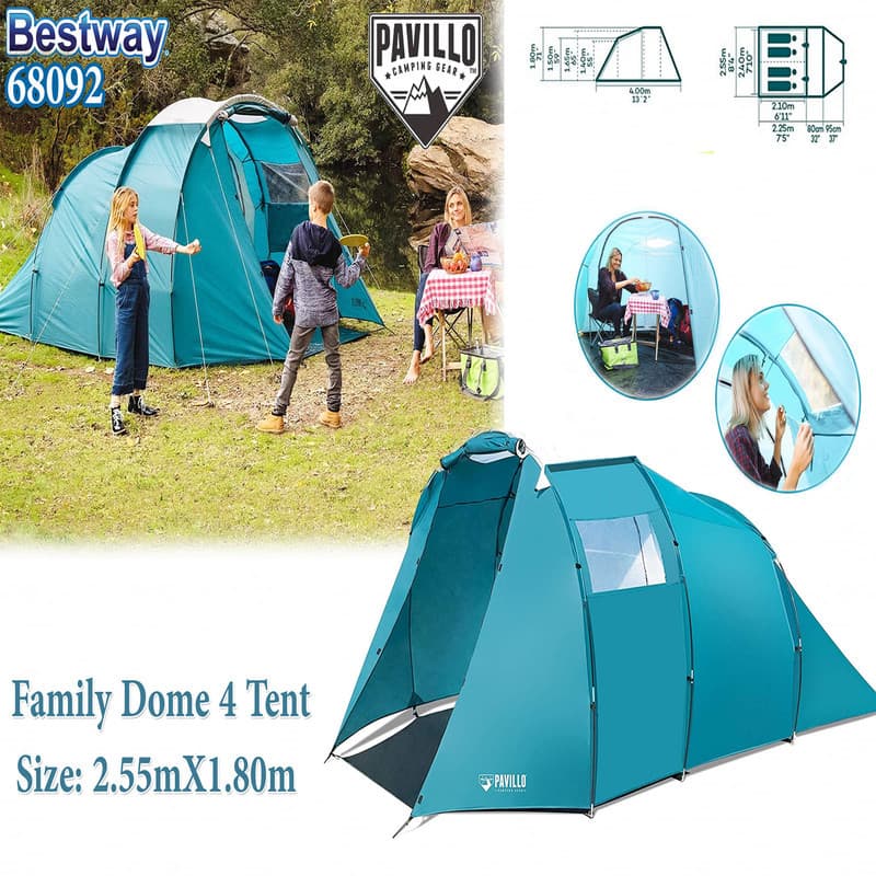 بست واي بافيلو خيمة  4 اشخاص  طبقتين  3.05M+95CM)X2.55MX1.80M
