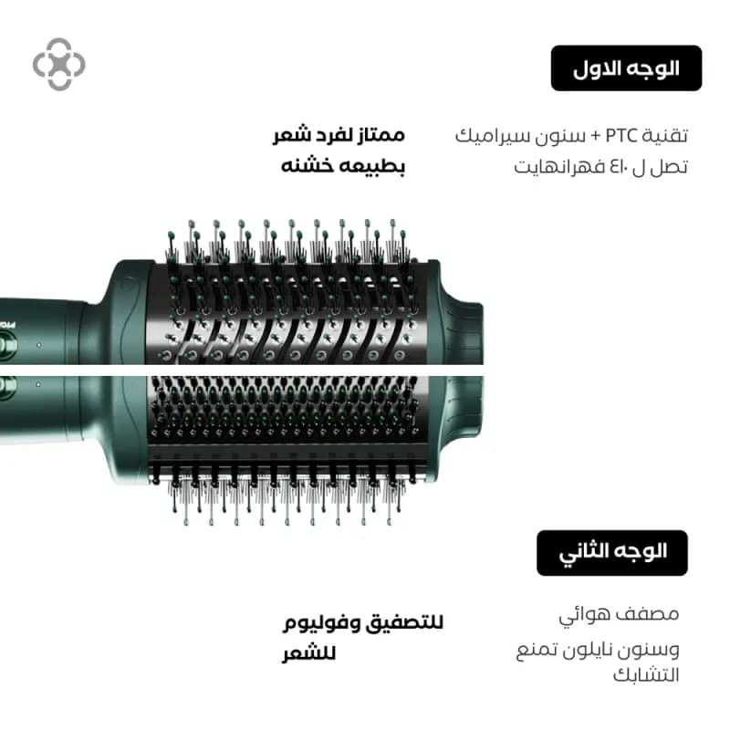 فرشاة مجفف الشعر 2 في 1 يونايتد بروفيشنال UN-D700G - تصفيف وتجفيف في جهاز واحد