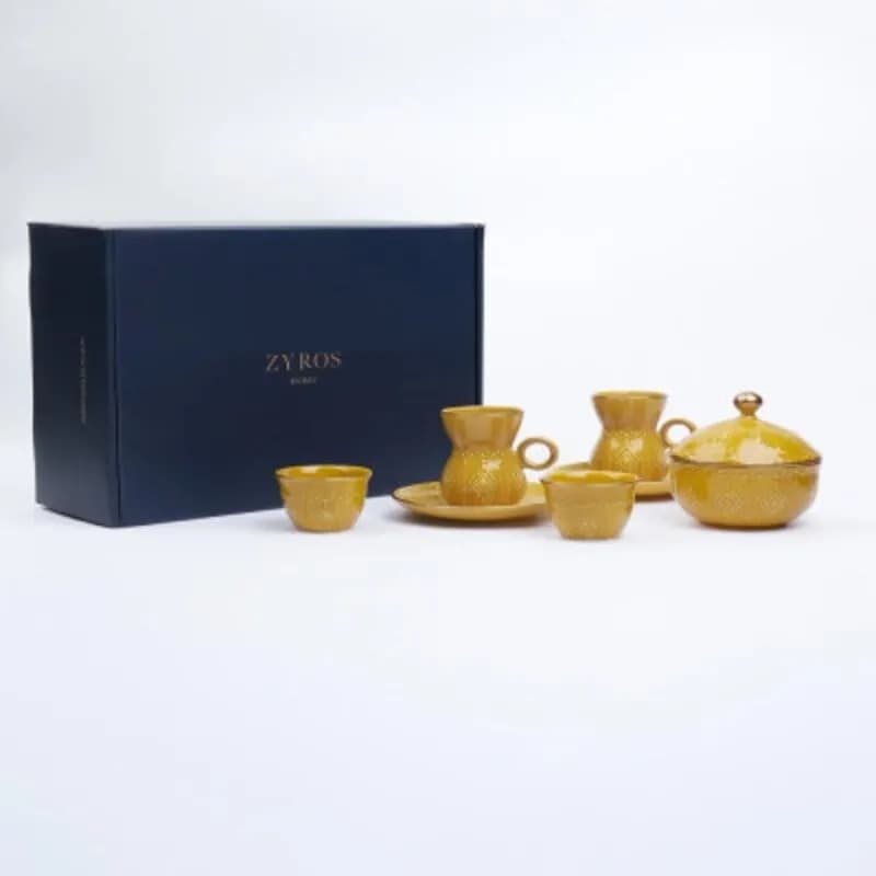 Yellow Ceramic Coffee and Tea Set