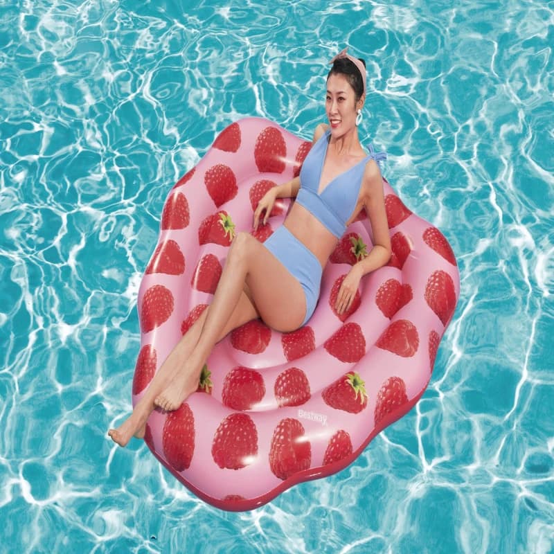 Bestway Inflatable Strawberry Lounge Mat 165 x 151 cm 26-43396
