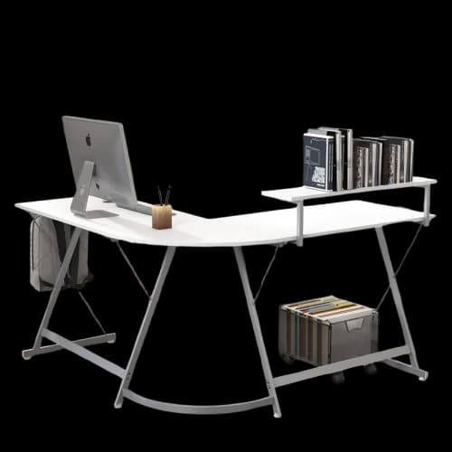 L Shaped Computer Gaming Table for Space Saving