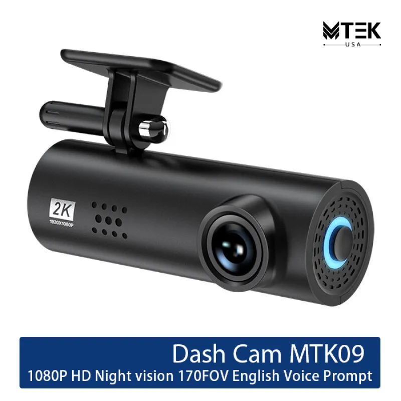 كاميرا سيارة MTEK داش كام بدقة 1080p مع تصوير ليلي